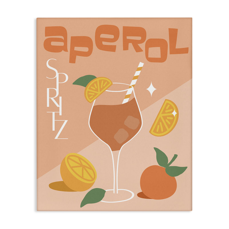 Art mural sur toile Aperol Spirz par Anna Quach, H 20 po x l 16 po