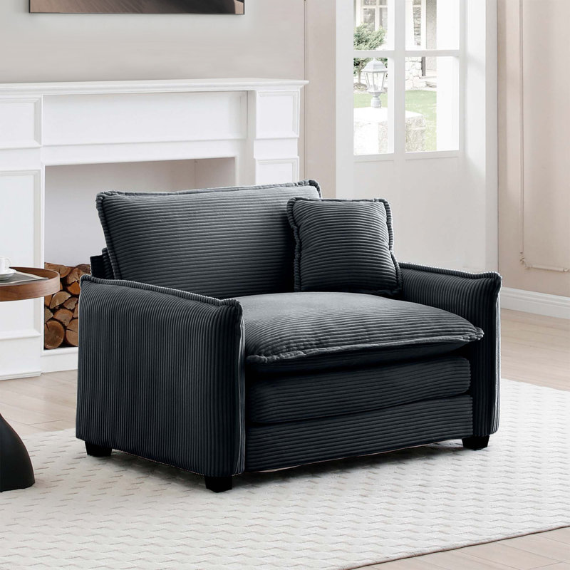 Comfortable Single Deep Seat Sofa With One Pillow, Suitable For Living Room And Bedroom, Club Multiple Occasions