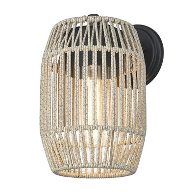 Cirebon Black 12.38"" H Outdoor Wall Lantern -  Breakwater Bay, 82B363AB079245E68A50629AD98C7DC0