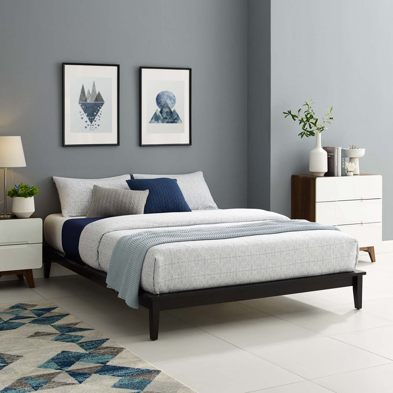 Modway Lodge Wood Platform Bed Frame, Cappuccino, Full