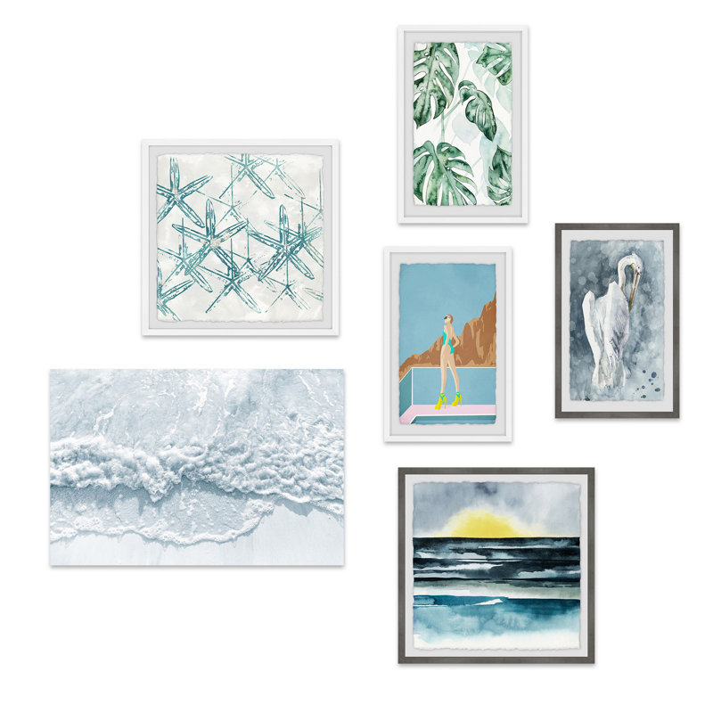 Ensemble de 6 toiles murales sur toile