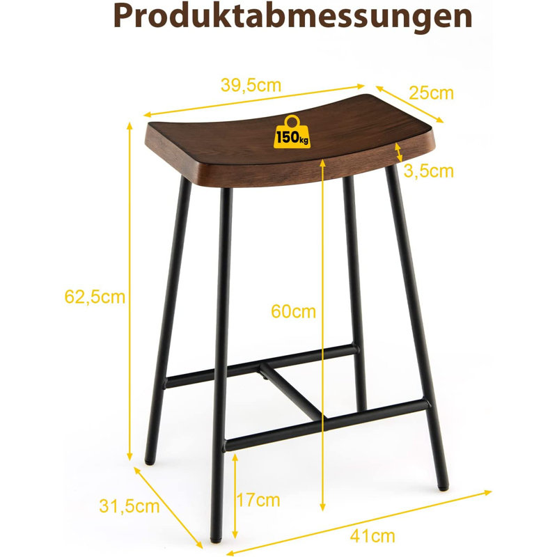 Weert Counter Stool with Metal Frame