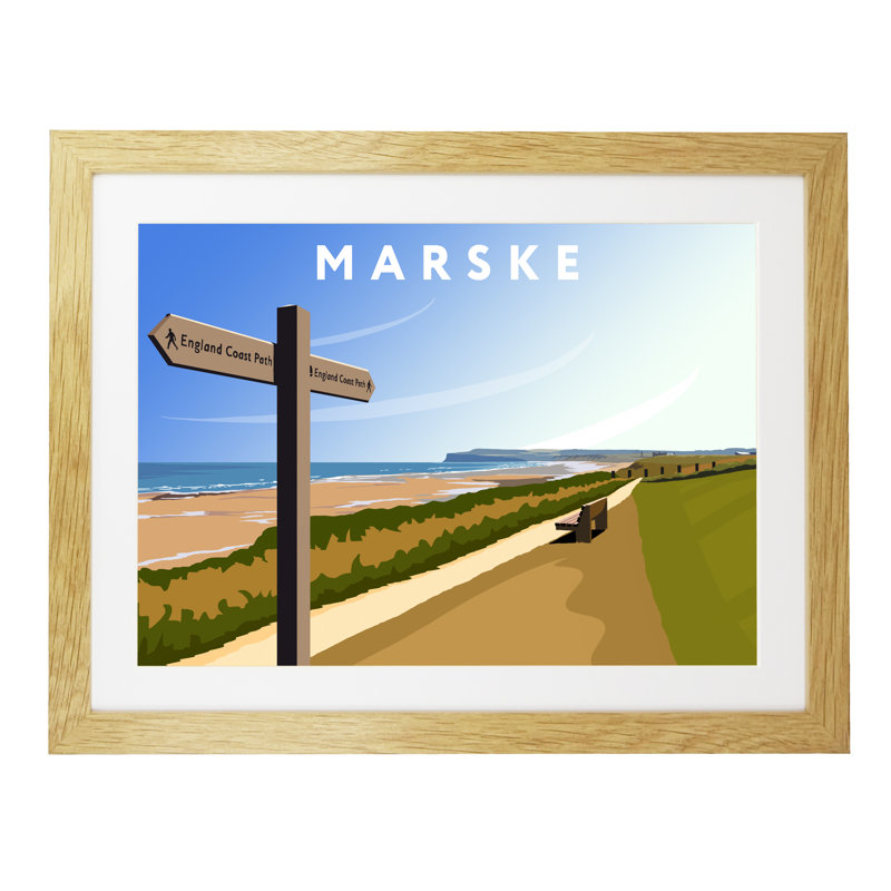 Marske by Richard O'Neil - Print, Oak Wood Frame, 33.5 cm H x 43.5 cm W x 2.2 cm D