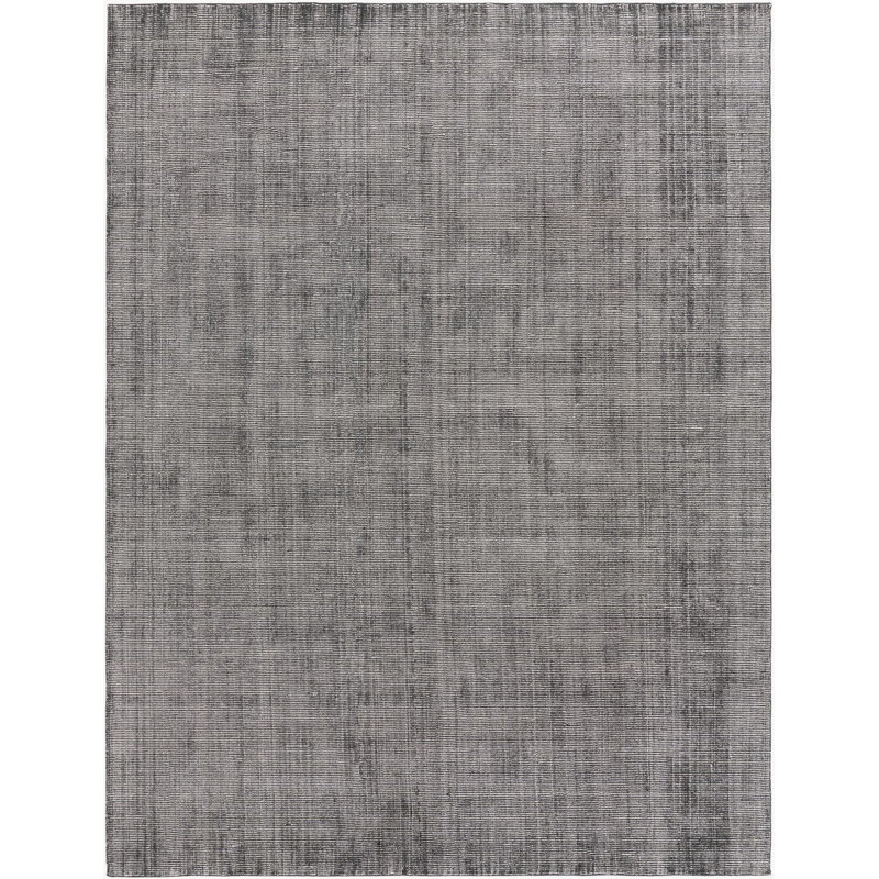 Tapis contemporain Brigit gris Earl / couleur ivoire, Rectangle 12 pi x 16 pi 1 po