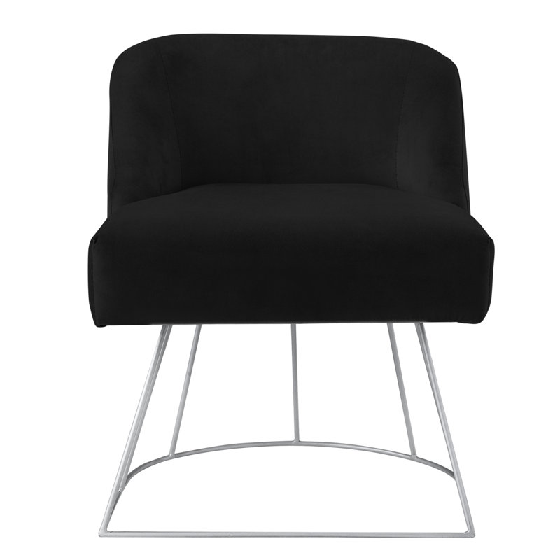 Tabouret de coiffeuse en velours Zena, Noir
