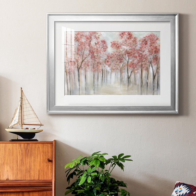 Blush Spring - peinture encadrée, Cadre argenté, H 26,5 po x l 36,5 po x P 1,5 po