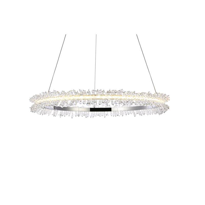 Luminaire suspendu Linke, Chrome, H 60 po x l 26 po x P 2,8 po, 26 lumières