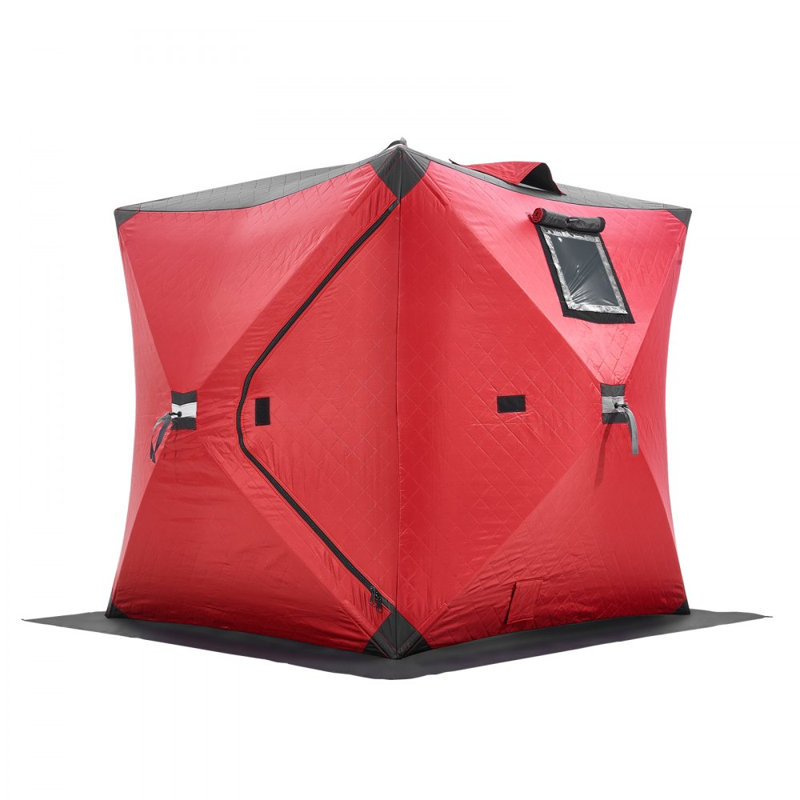 Tente de pêche portative Ourty, 2, Rouge / Noir, H 65 po x l 60 po x P 60 po