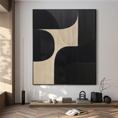 Très grand art mural imprimé sur toile - Œuvre d'art moderne abstraite, décor pour le salon ou la chambre à coucher - «Assemblage requis du cadre (cadre non fini)»