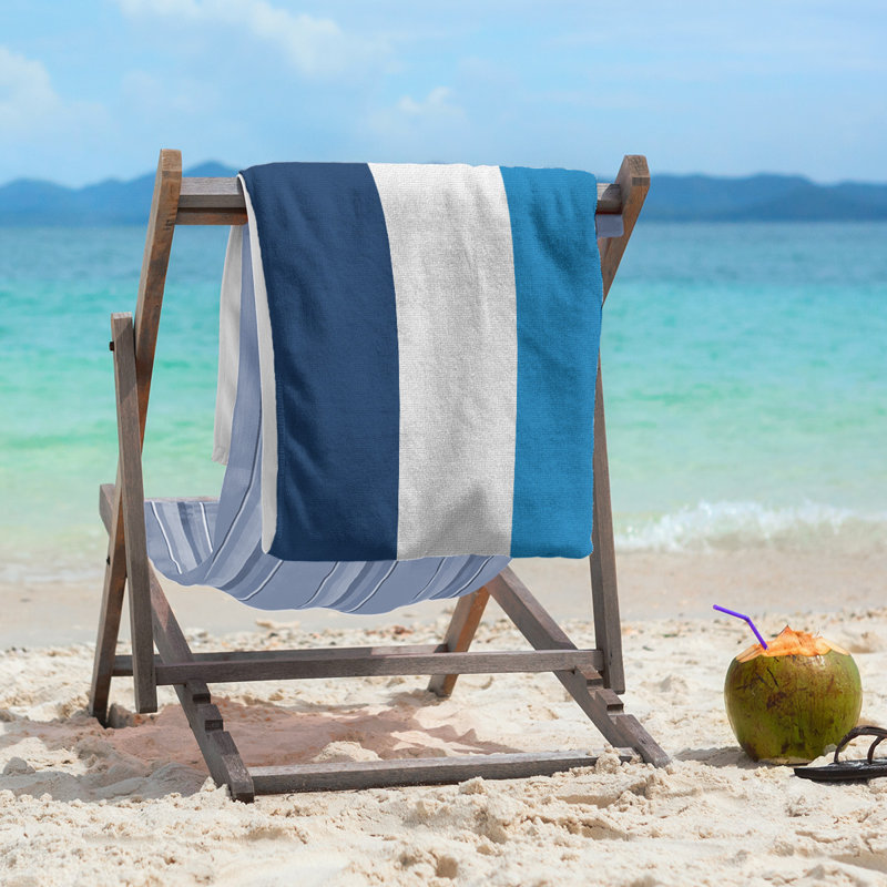 Beach Towel, Blue Shades White Mid