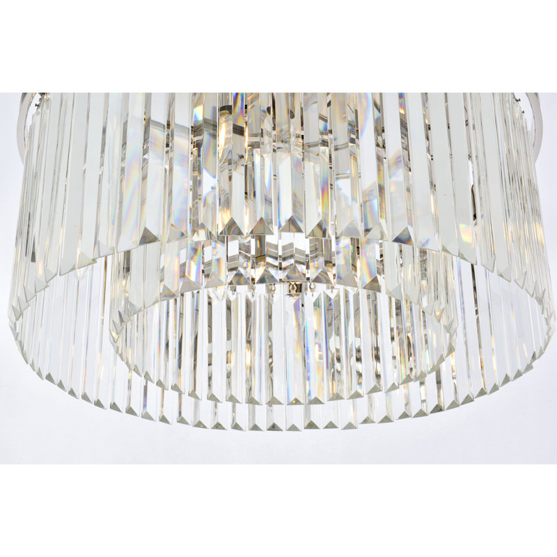 Yazmin Crystal Flush Mount, Clear, Polished Nickel