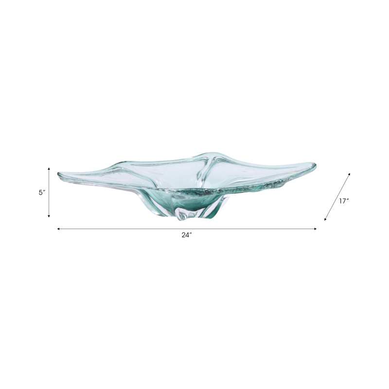 Handmade Glass Decorative Bowl, Teal