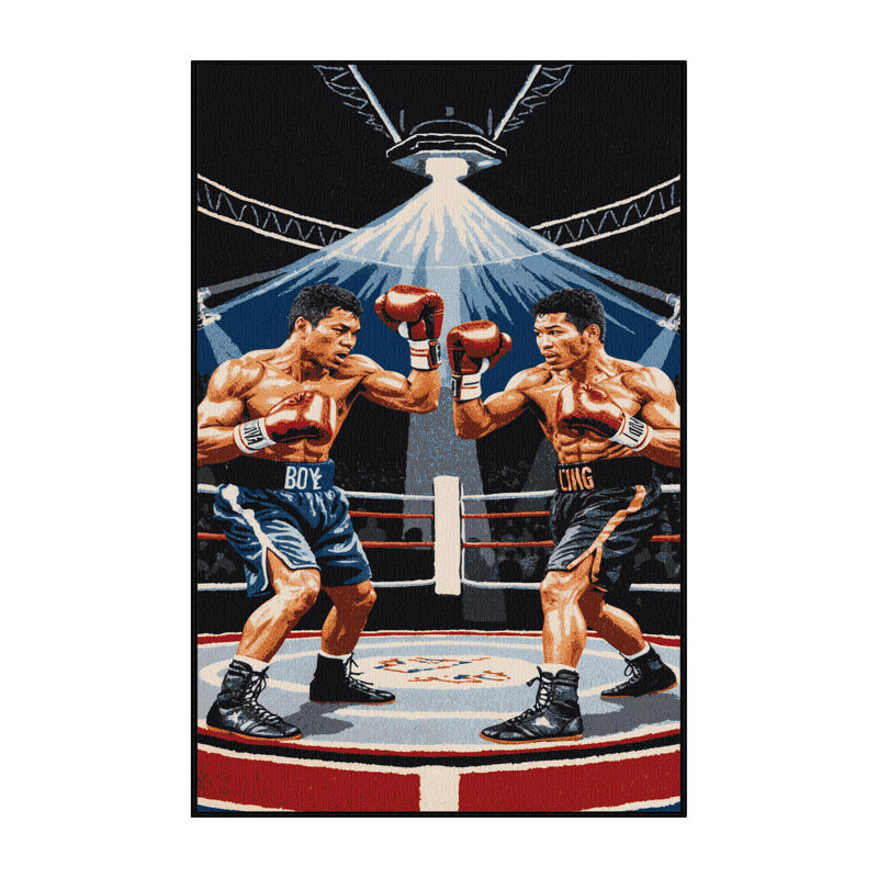  Washable Boxing Sports Area Rug, Rectangulaire 3 pi x 5 pi