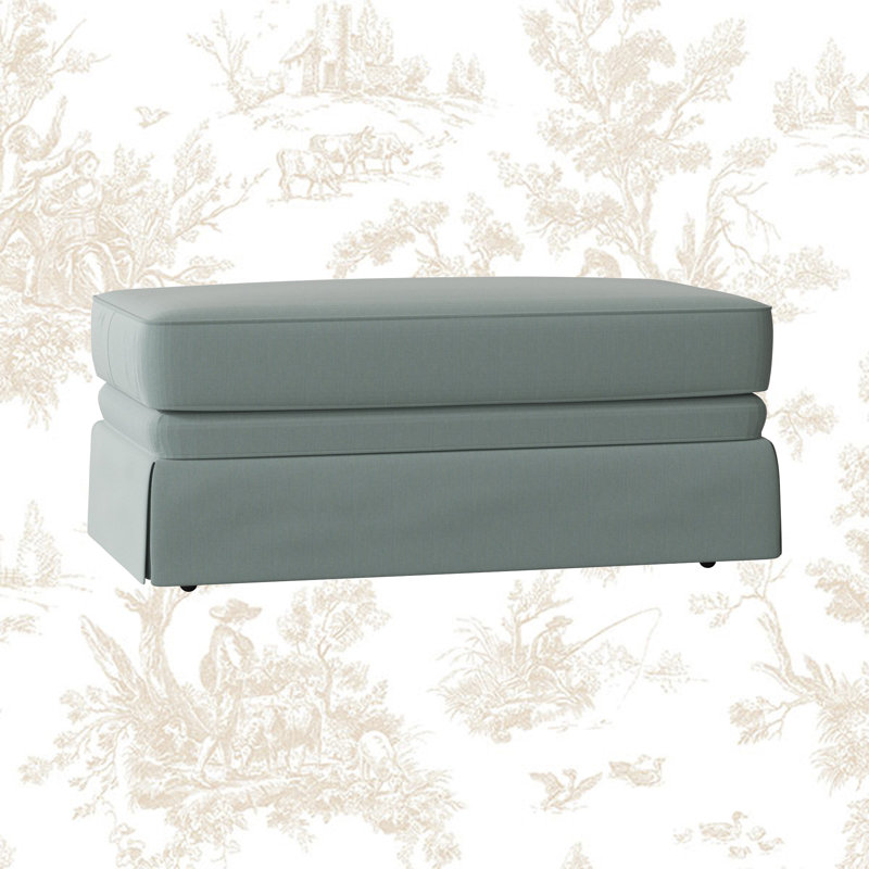 Atterbury Upholstered Ottoman, Canvas Spa Sunbrella® Canvas