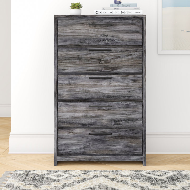 Drystan 5 Drawer Chest, Gray