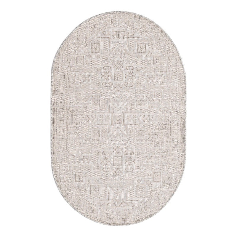 Arletha Performance Southwestern Indoor / Outdoor Rug, Oval 3'3" x 5'3"