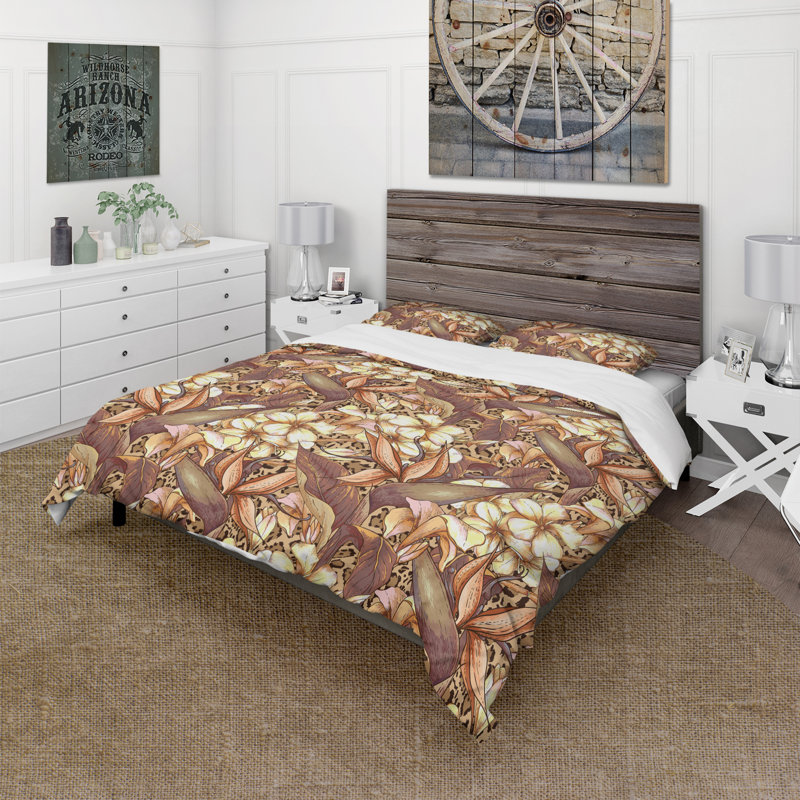 Ensemble de housse de couette tropical, Housse de couette très grand + 2 taies décoratives