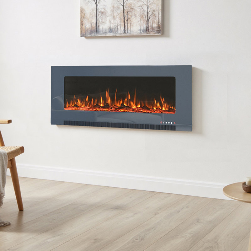 Wall Mounted Electric Fireplace, 56.8cm H x 127cm W x 22cm D