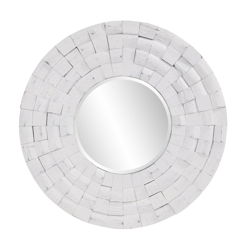 Mervin Solid Wood Round Mirror