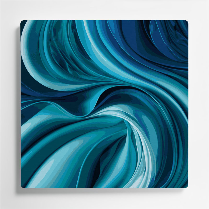 Art mural en métal dégradé abstrait bleu 48, H 12 po x l 12 po