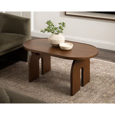 Table basse ovale moderne en bois Cotterell pour salon