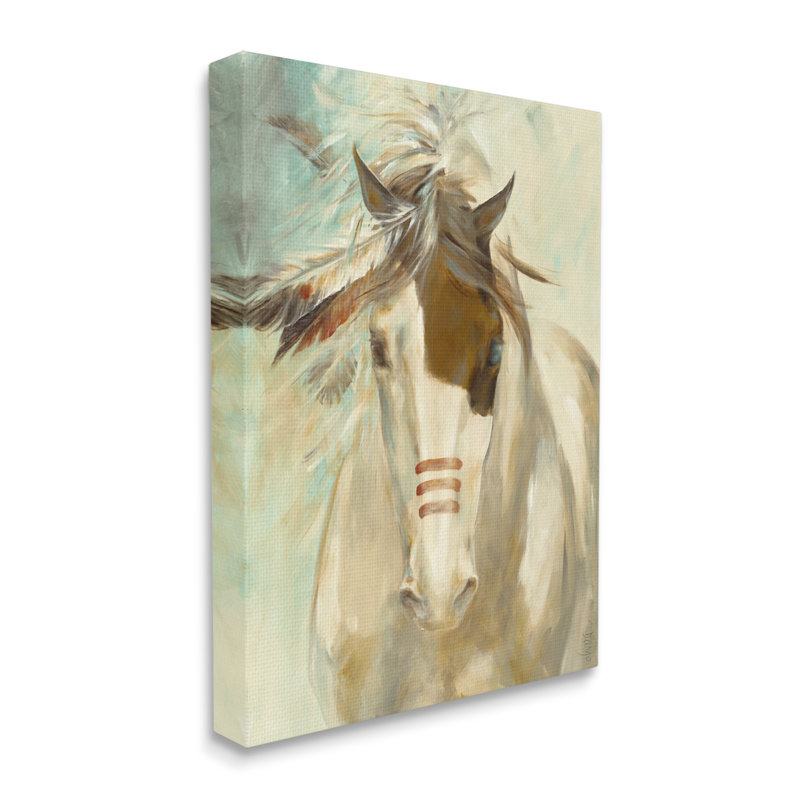 Portrait contemporain doux de crinière à plumes du sud-ouest, Toile tendue, H 20 po x l 16 po x P 1,5 po