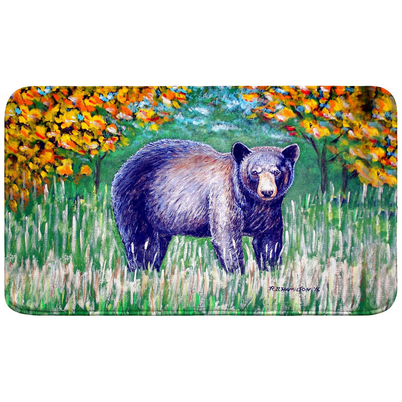 Black Bear Bath Mat, Single - 18" L x 30" W