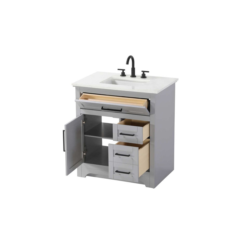 Meuble-lavabo simple 32 po gris, Gris, 32"