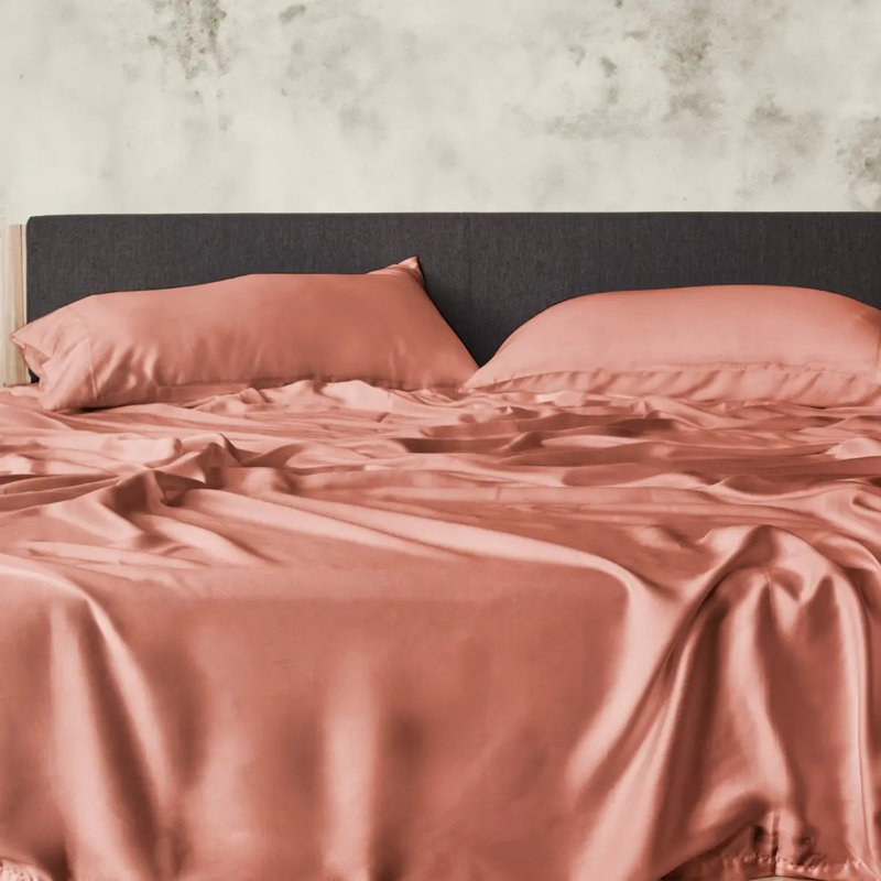 Luxe CleanBamboo Sateen Sheet Set, California King Sheet Set + 4 Additional pieces, Orange