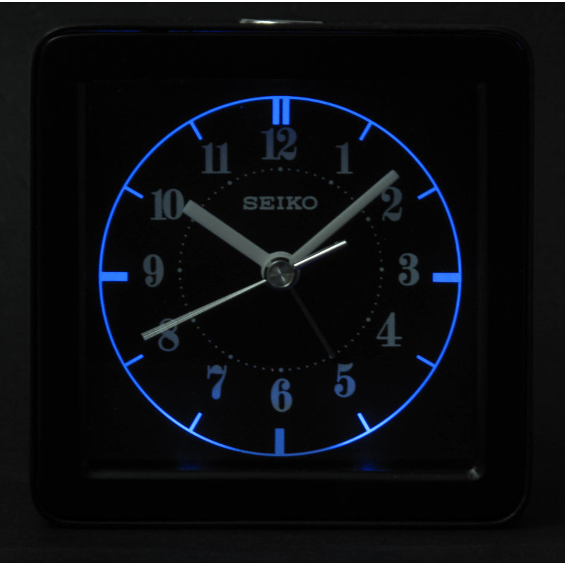 Seiko White and Gold Quartz Bedside Alarm Clock
