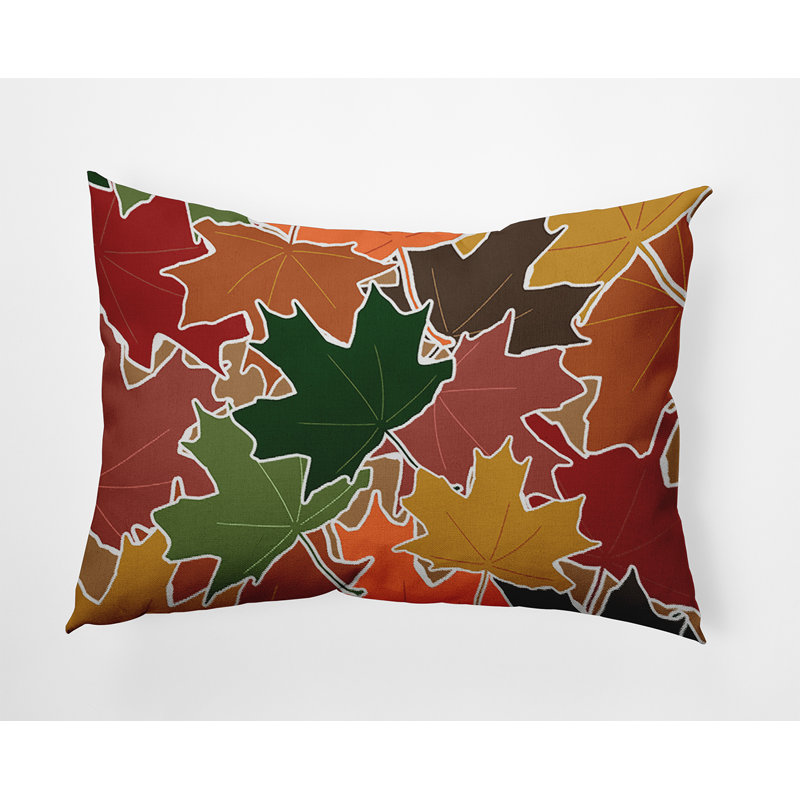Floral Outdoor Reversible Throw Pillow, Forest Green