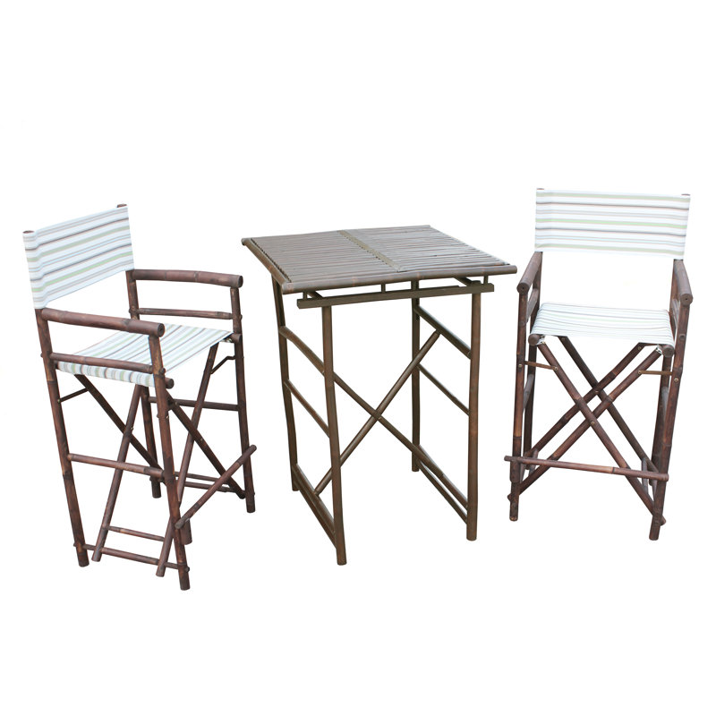 Gupton 2 - Person Patio Dining Set with Square Table, White/Gray