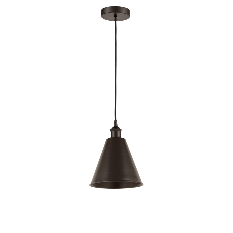 Luminaire suspendu conique 1 lumière, Bronze huilé, Bronze huilé, H 11,75 po x l 8 po x P 8 po