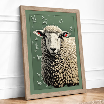 Gentle Gaze Sheep Farmhouse - Framed Print