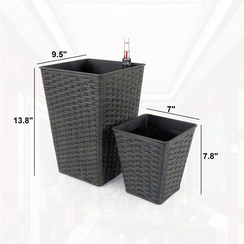 Ensemble de 2 pots à fleurs, Espresso