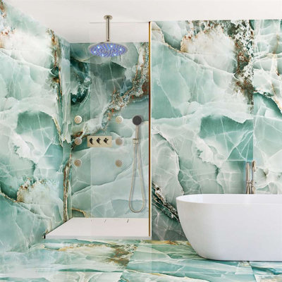 Pomme de douche à changement de couleur à DEL avec jets de corps et mélangeur FontanaShowers Versilia