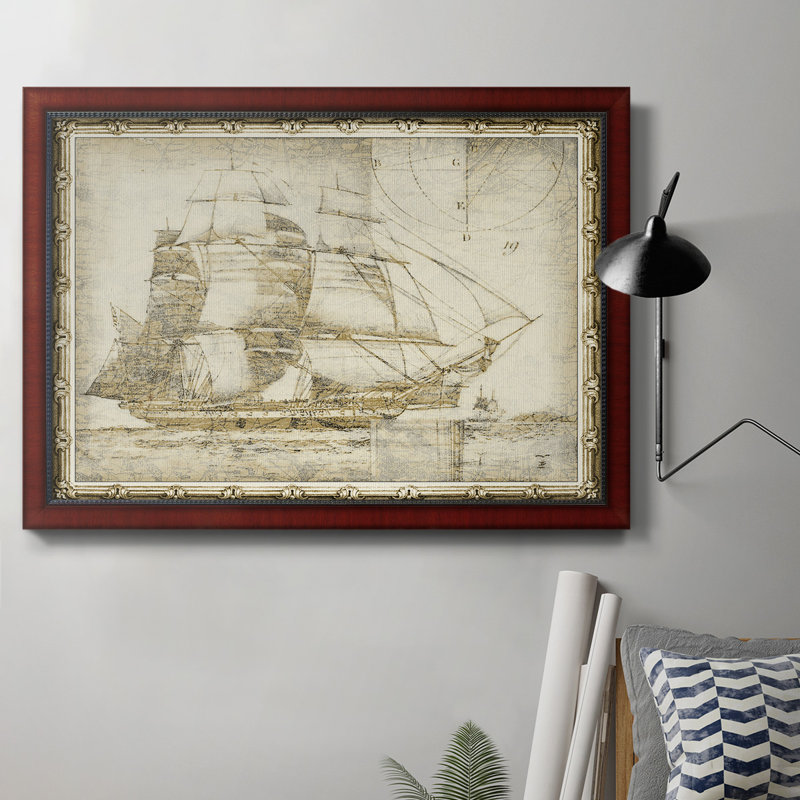 Toile encadrée de qualité supérieure «Ghost Ship I» - prête à être accrochée, H 18 po x l 27 po x P 2,5 po