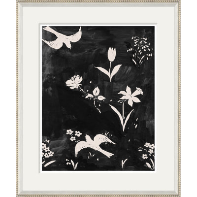 Black Fleur D'Oiseaux Print by Paule Marrot