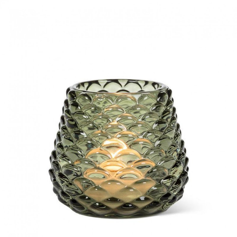 Petite bougie chauffe-plat Pinecone, 2.5" H x 2.75" W x 2.75" D, Green