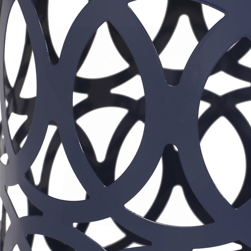 Outdoor Metal Patio End Table, Navy Blue