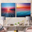 Sunset Beach Horizon Hue - ensemble de 2 collages nautiques et carrés de plage-2106943810-2106943800