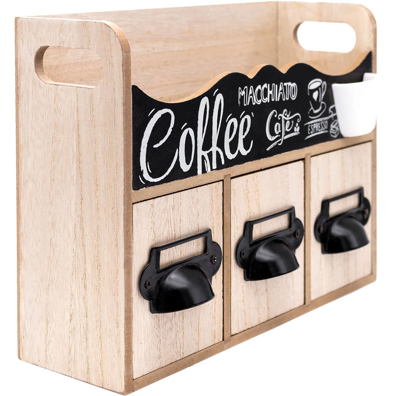 Tea Bag Storage Coffee Pod Holder, 3 Compartments