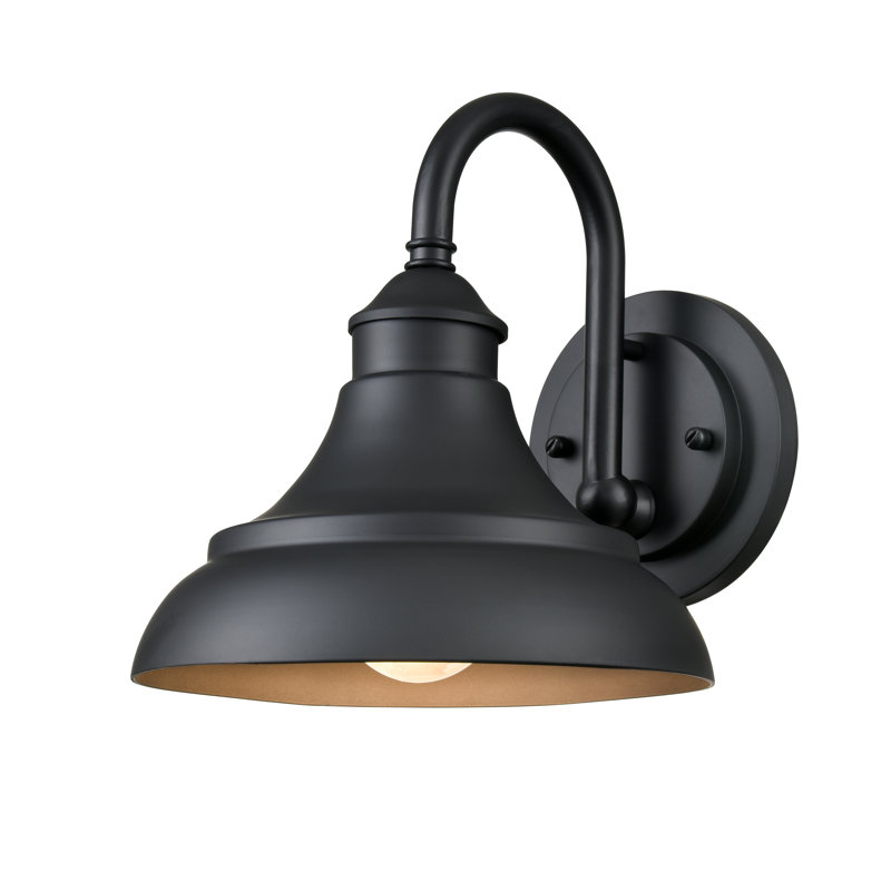 Applique murale d'extérieur 1 lumière Charlton Home® Edrage en noir thermolaqué