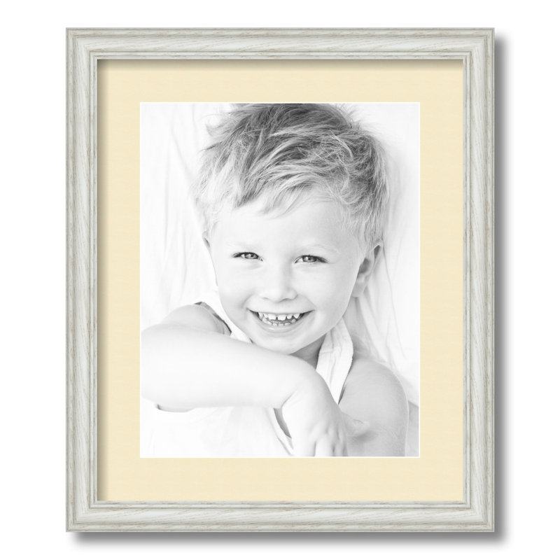 Wood Matte Picture Frame with Mat, Cream