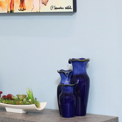 Tiered Pitchers Indoor Ceramic Tabletop Fountain