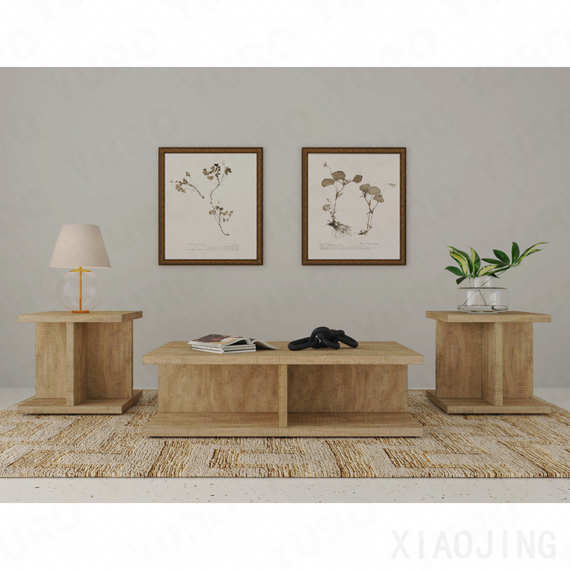 Ensemble de table basse et de table de bout 3 pièces Mango