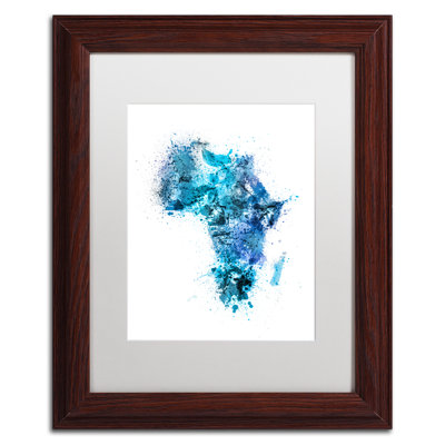 « africa splashs map », impression encadrée sur toile