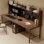 Nut-brown Rectangular Solid Wood  desk