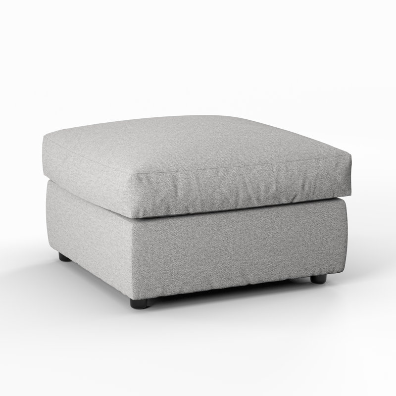 70cm Wide Square Solid Colour Standard Ottoman, Grey