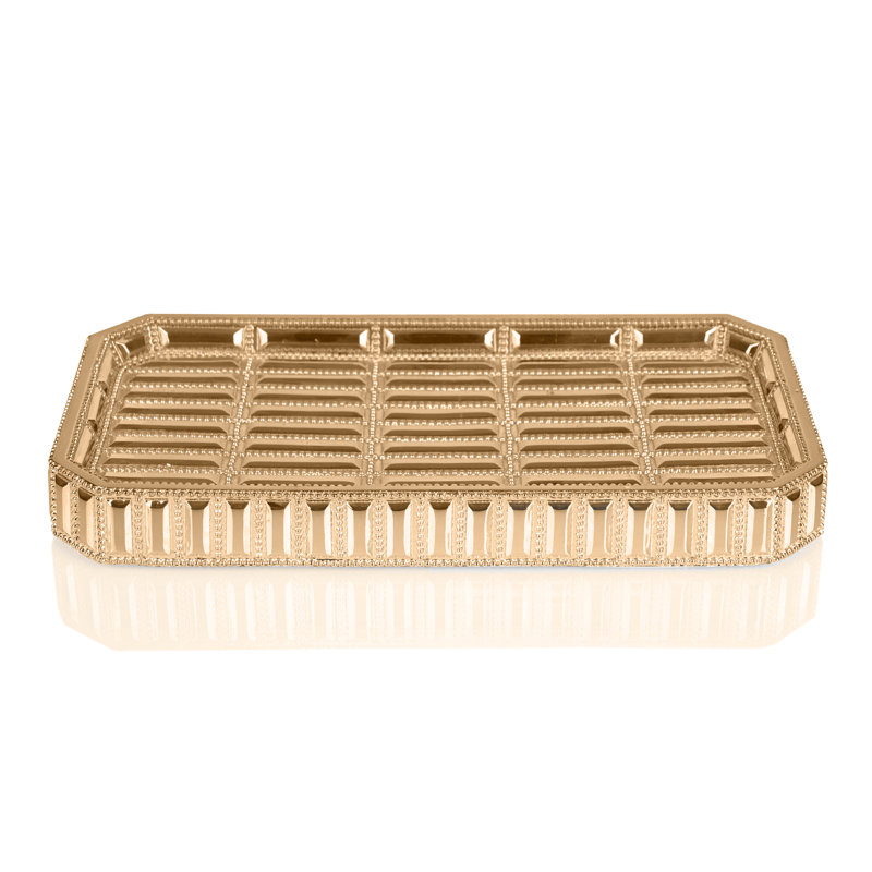 Plateau pour accessoires de salle de bain Glitz, Or